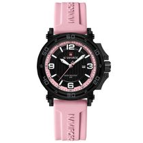 Relógio Feminino Quartzo Moderno Multifuncional Impermeavel 3atm Preto Rosa
