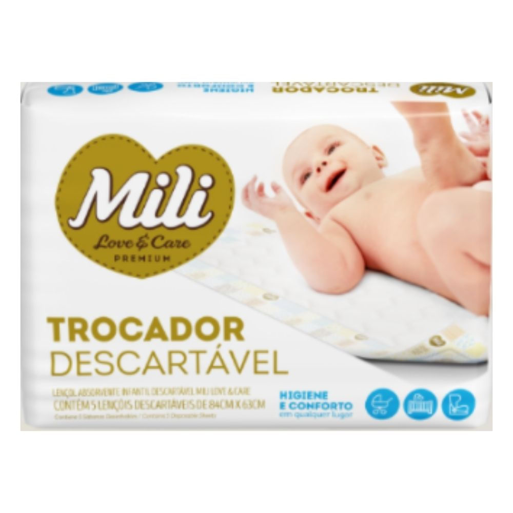 Trocador Descartável Mili Love &Care 2 Pacotes c/ 5 unidades