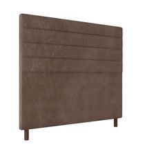 Cabeceira Decorativa Bacoli King 193cm Veludo Marrom - Gran Belo
