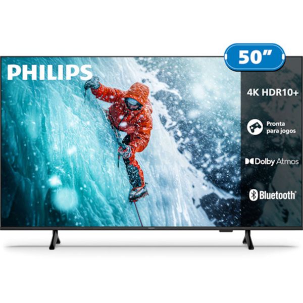 Smart TV Philips 50 Polegadas 4K 50PUG7300/78 UHD Titan OS Pixel Precise Comando de Voz