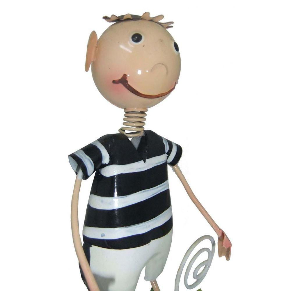 Boneco De Ferro Para Enfeite E Decoraçao Mesa Estante Torcedor Time Futebol Preto (bon-p-13)