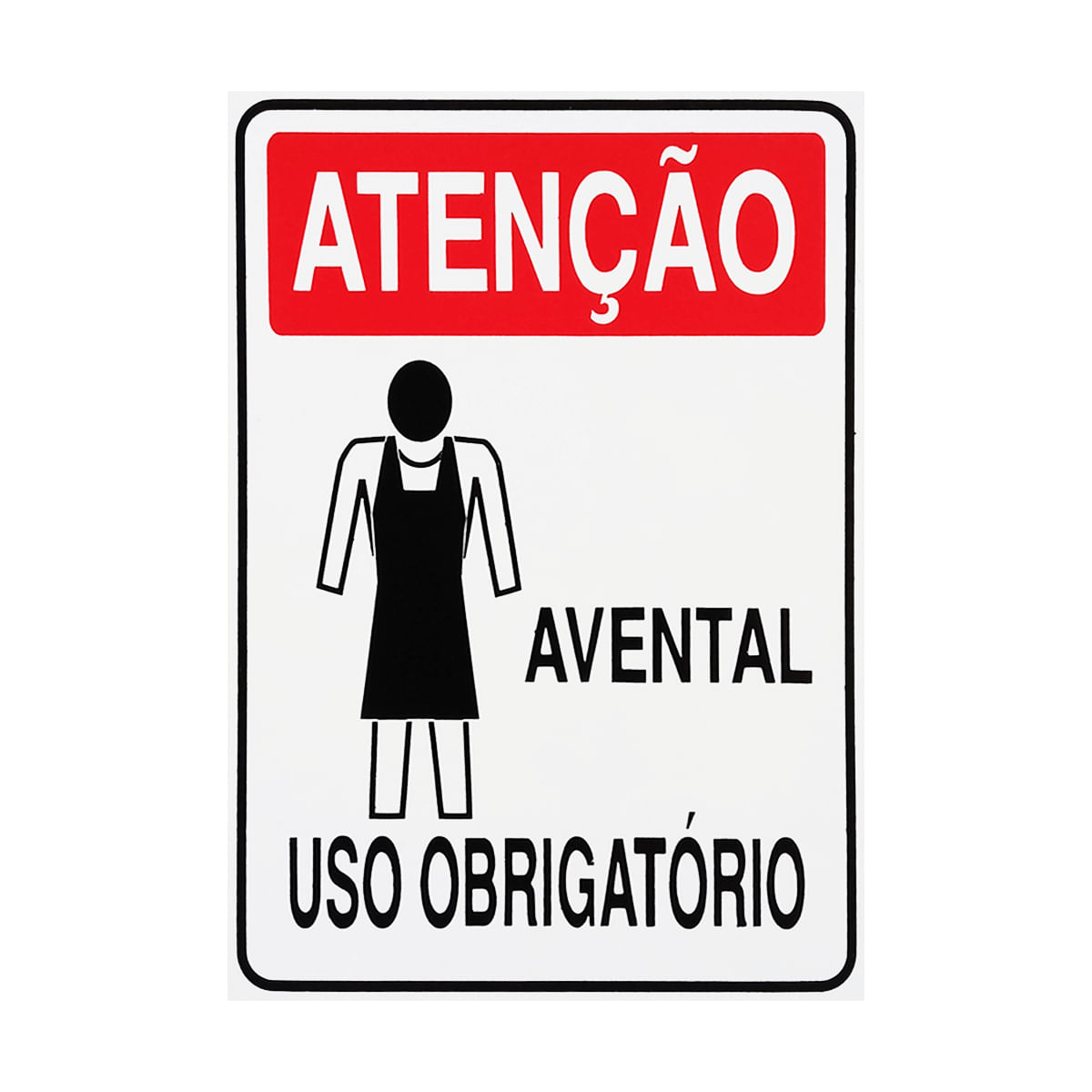 Placa De Sinalização Atenção Avental Uso Obrigatório 20x30 Acesso - S-207/1 F9e