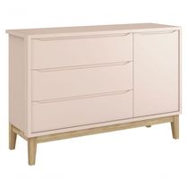 Cômoda Sapateira Classic New Rosa Fosco Com Natural - Reller