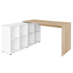 Mesa Para Escritório Escrivaninha Home Office Nero A02 Carvalho Branco - Lyam Decor
