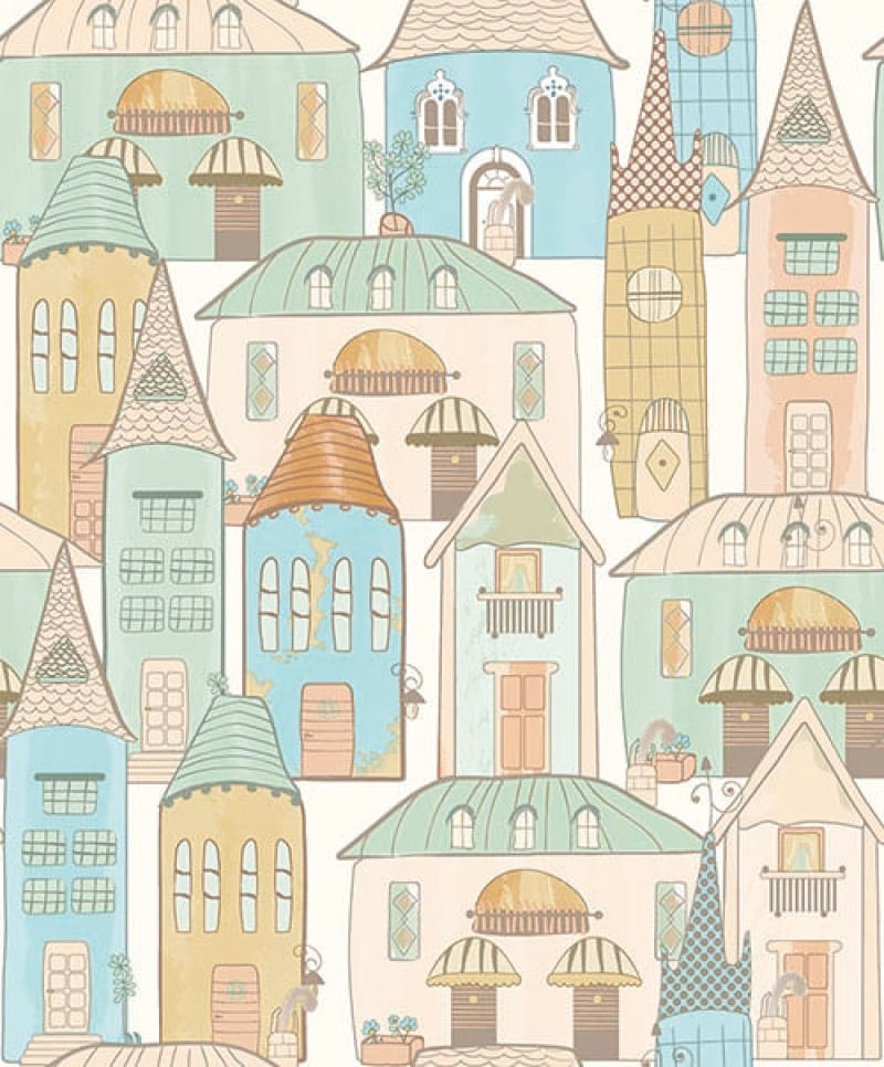 Papel de Parede Pure Kids Teens Village KT68446 Tam. 4m² Papel de Parede Pure Kids & Teens Village KT68446