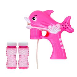 Lança Bolhas de Sabão em Forma de Golfinho com Luzes LED e Música – Brinquedo Infantil Divertido | Cor:Rosa