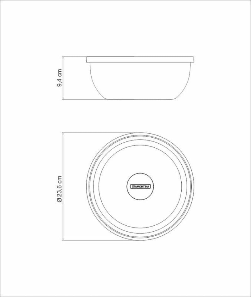 Pote Redondo Aço Inox Com Tampa 22 cm 2,9 L Tramontina