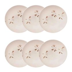 Jogo 6 Pratos Fundos Cerâmica Oxford Unni Orquídea 20,5 Cm: Floral