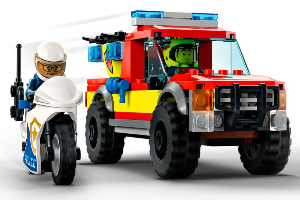 Lego City 295 Pçs Resgate Bombeiros e Perseguição de Polícia - 60319