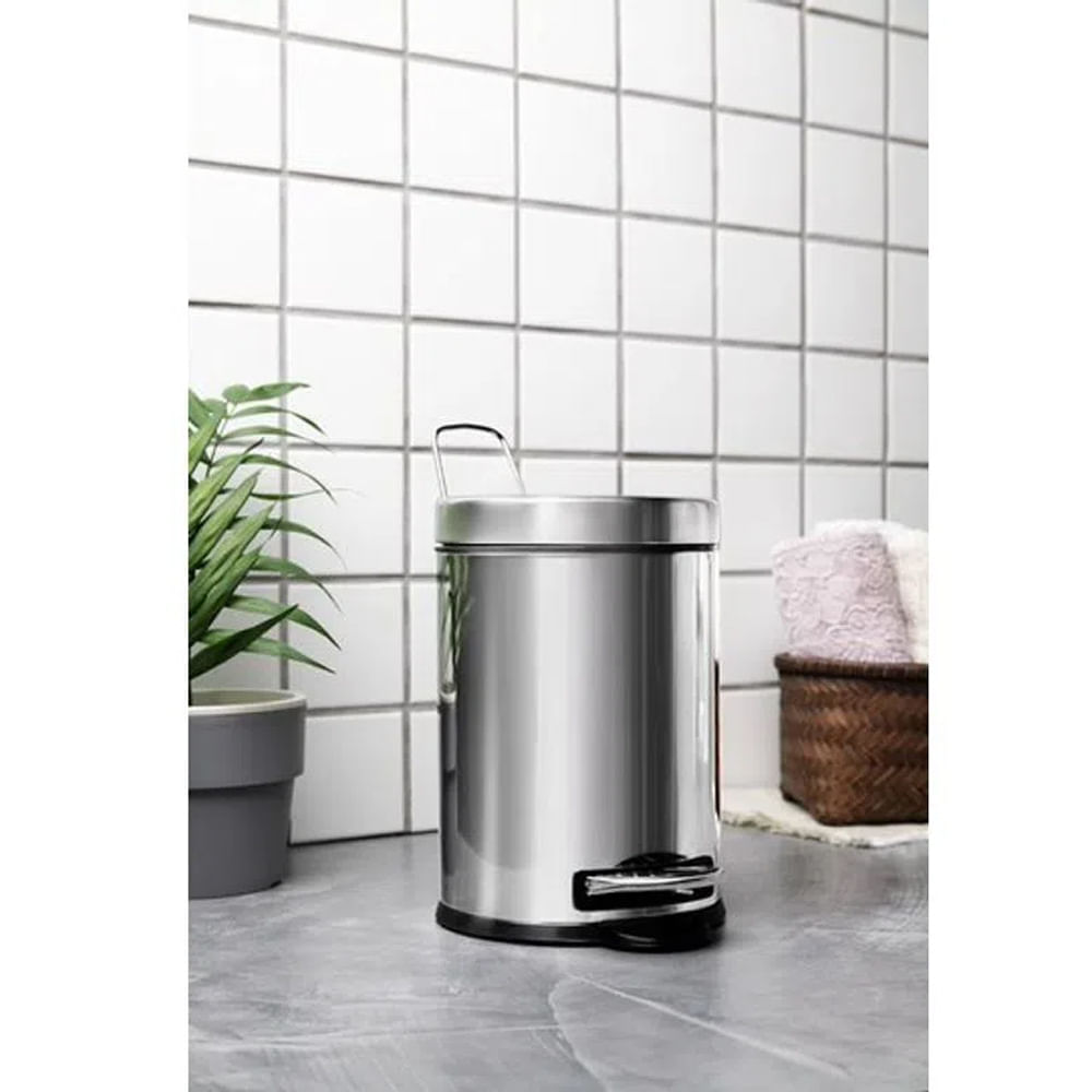 Lixeira Inox 12 Litros com Pedal e Balde Decorline Brinox