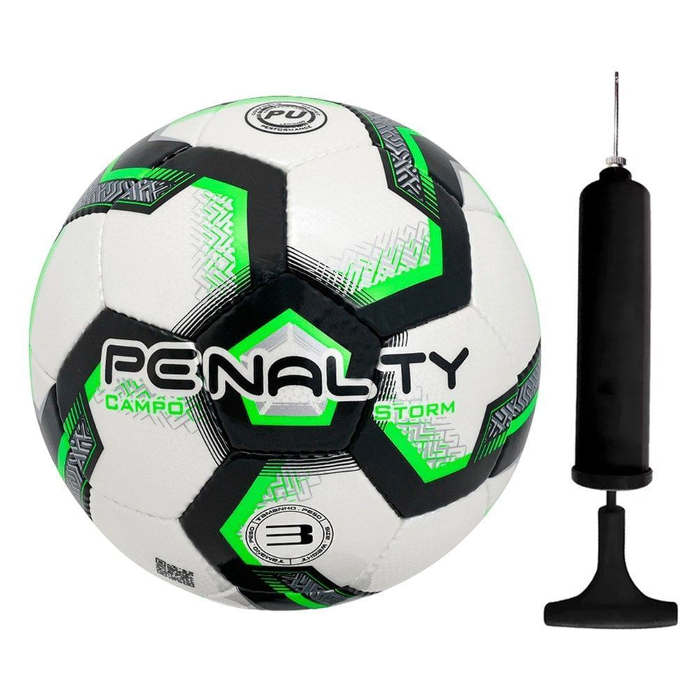 Kit Bola Campo Penalty Storm XXIII Kids + Bomba de Ar