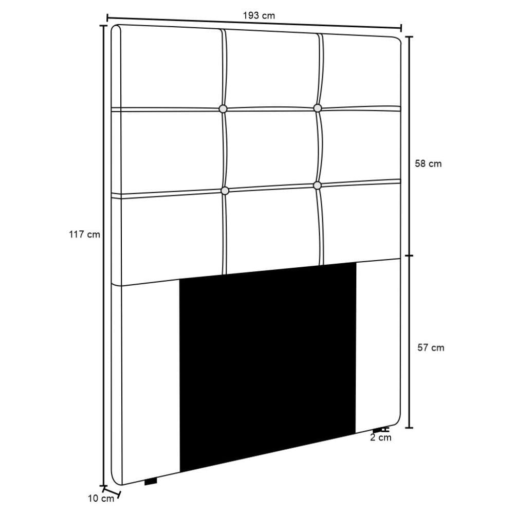 Cabeceira Cama Box 195cm Esmeralda Sintético J02 Preto - Mpozenato