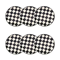 Jogo 6 Pratos Sobremesa Cerâmica Oxford Unni Damas 20 Cm: Quadriculado