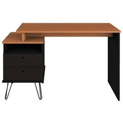 Mesa Para Escritório Escrivaninha Home Office Versa A02 Freijó Preto - Lyam Decor