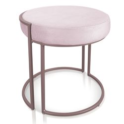 Puff Love Suede Rosa bebê Base Industrial Rose - D'Rossi