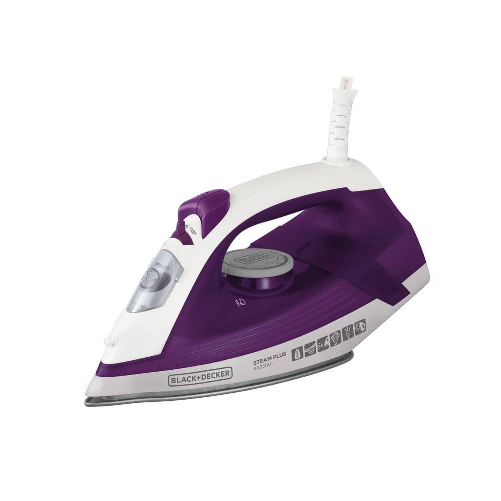 Ferro de Passar Roupa Vapor Spray Black & Decker FX2500 Branco e Roxo 127V 127V