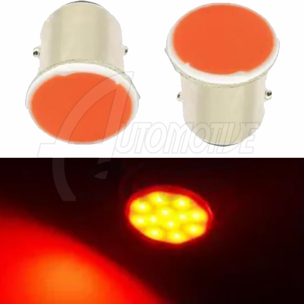 Lâmpada Um Polo 1156 P21W de Led COB Vermelho Unidade