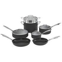 CONJUNTO CUISINART DE PANELAS ANODIZADA ANTIADERENTE 11 PEÇAS PRETO DSA-11