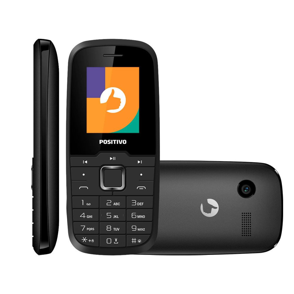 Celular Positivo P26 32MB Câmera VGA Tela 1.8 Polegadas Dual Chip Preto