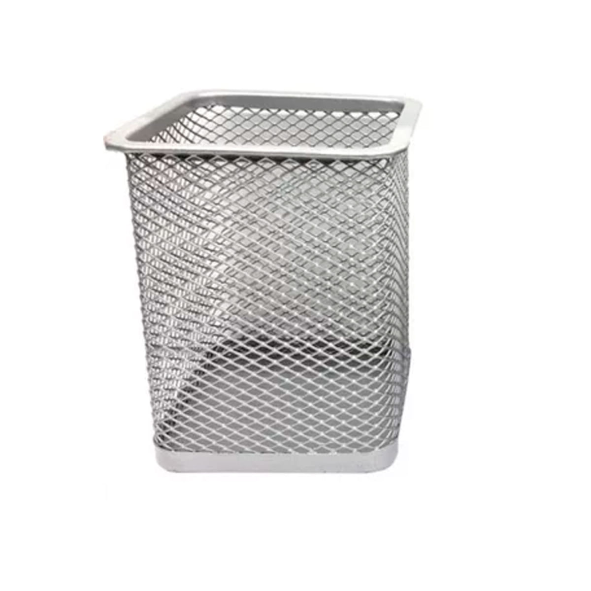 Kit 5 Porta Canetas Organizador de Mesa Quadrado Telado Aramado Grampos Clips Escritório Home Office