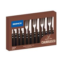 Conjunto de Talheres para Churrasco 12 Peças Aço Inox Cabo Ergonômico Brinox