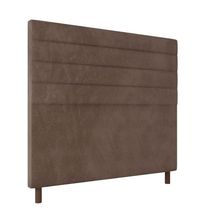 Cabeceira Decorativa Bacoli Casal 160cm Veludo Marrom - Gran Belo