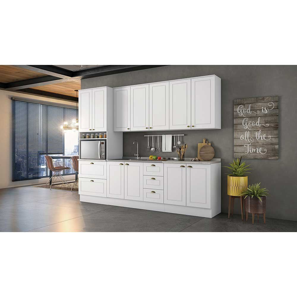 Balcão Multiuso 80 cm 2 Portas Americana C355 Henn Branco