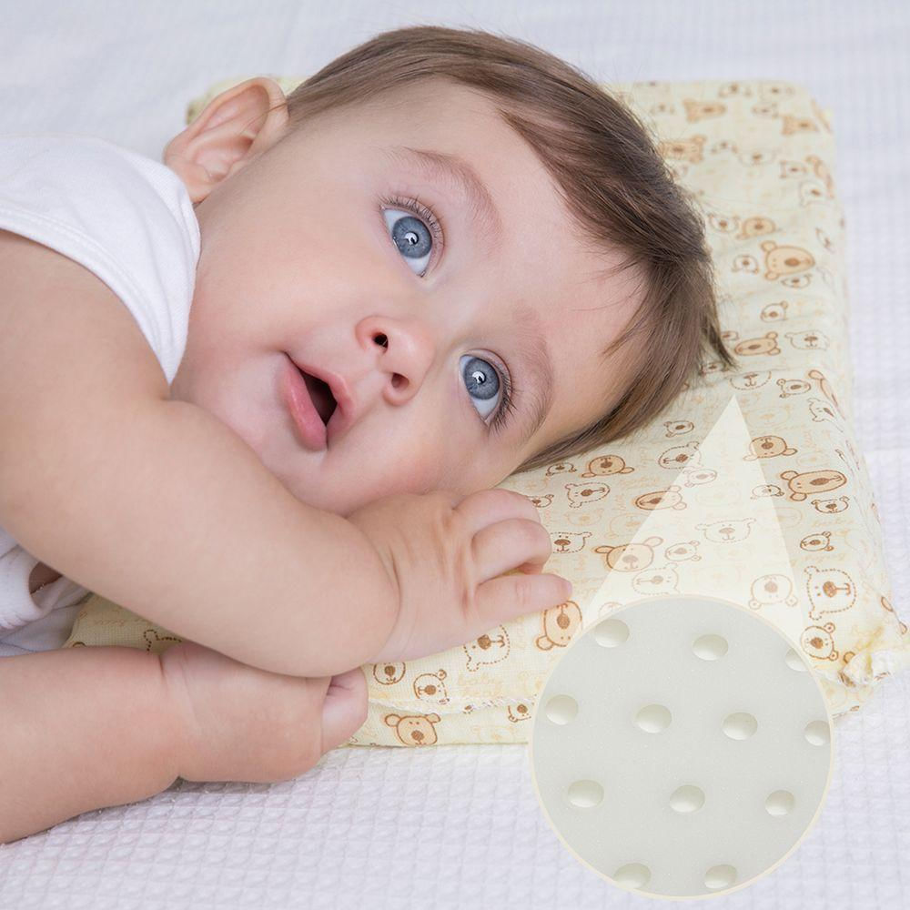 Travesseiro Bebê Espuma Com Furos Urso Papi