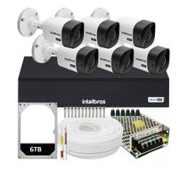 Kit Cftv 6 Câmeras Segurança Intelbras Dvr 8 Canais Com Hd 6TB