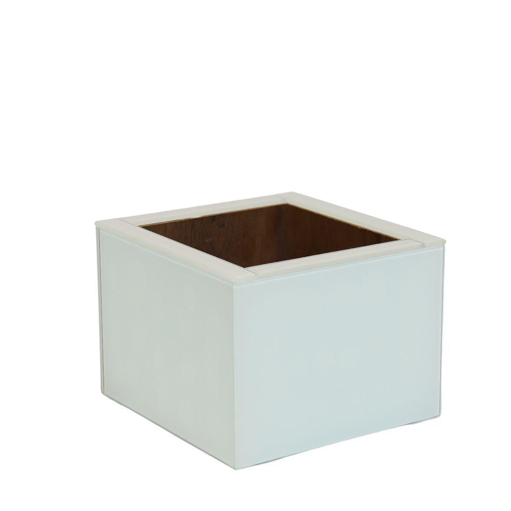 Vaso Espelhado Zara Branco Grande Para Casa