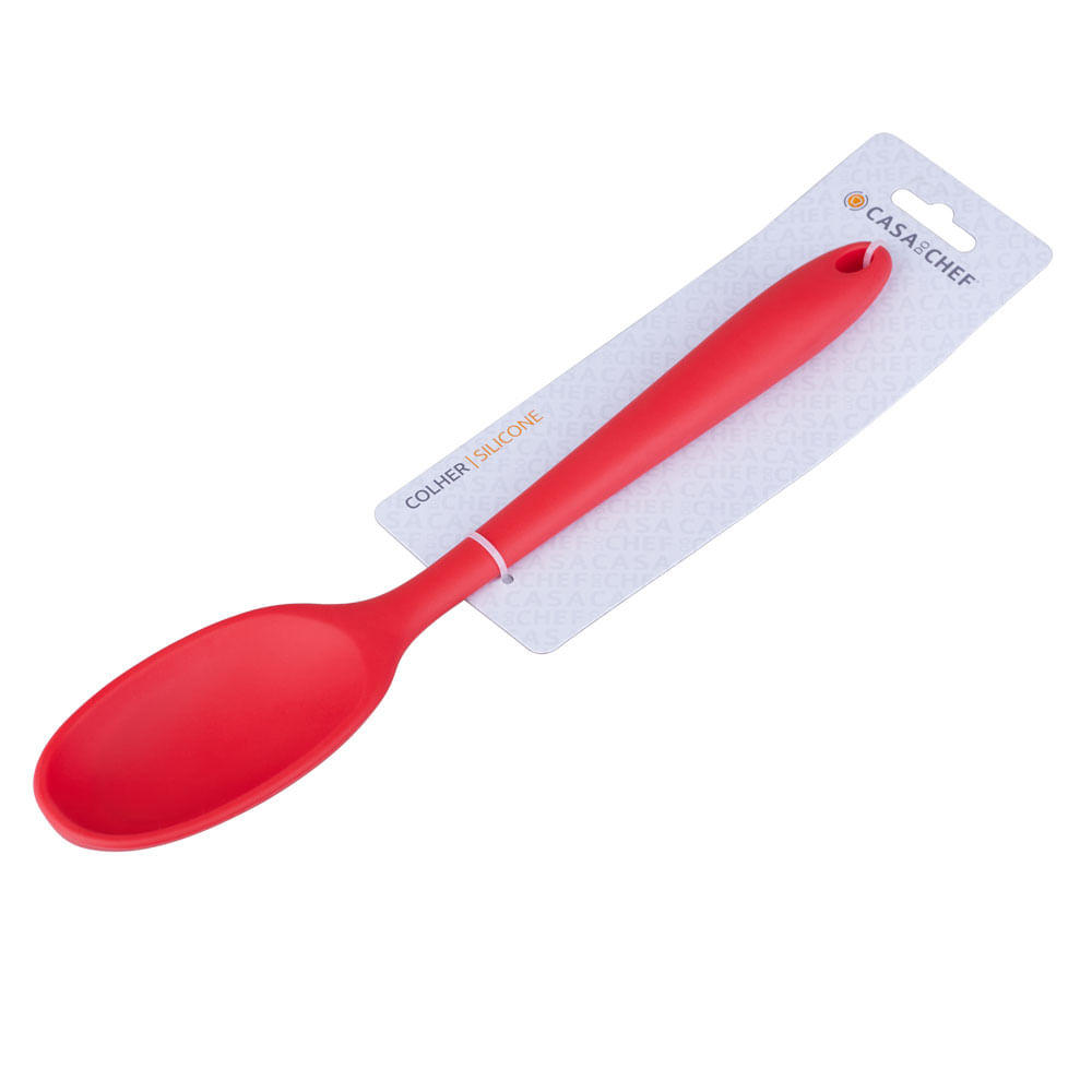 Colher de Servir Funda Cazza Easy em Silicone Vermelha