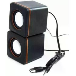 Mini Caixa De Som para Pc Notebook Mp4 Compacta USB P2 - Preto