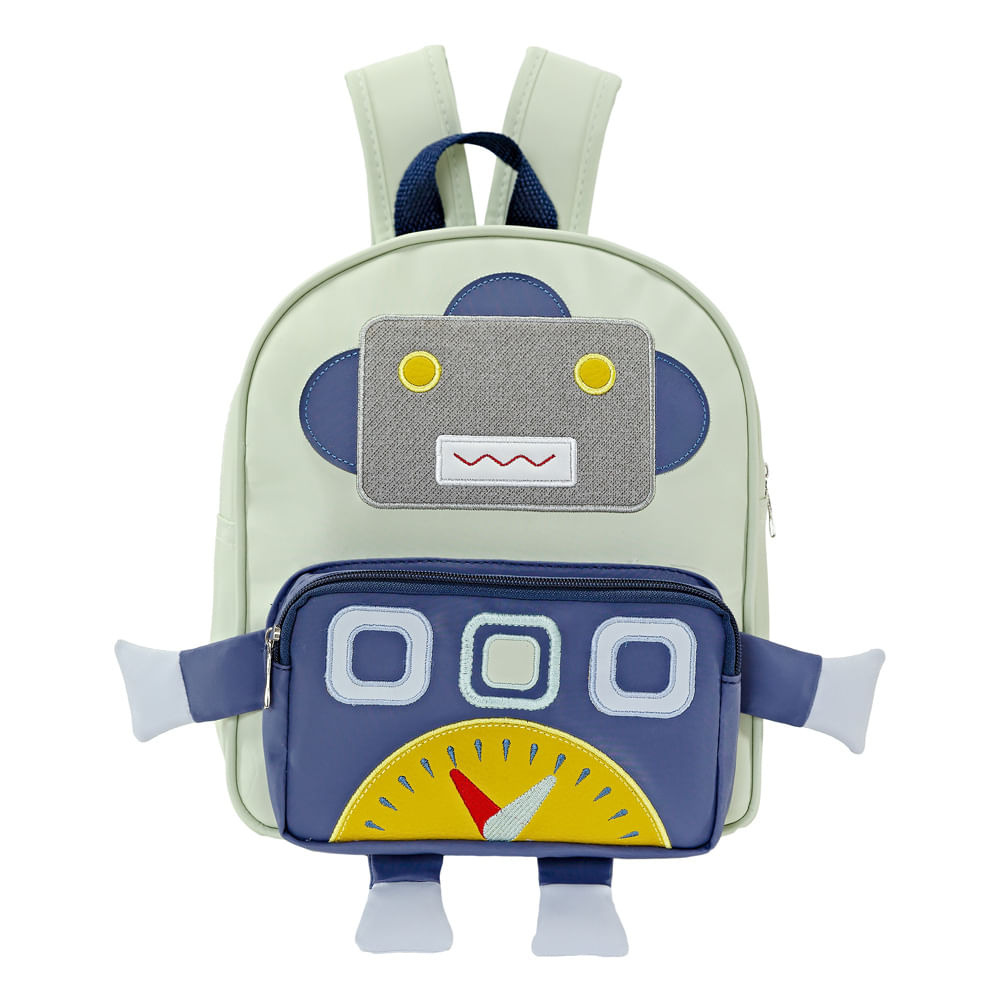 Mochila Infantil Robô Cinza - Batistela Baby