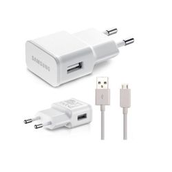 Carregador de Celular Samsung Galaxy Branco Com Cabo Usb V8 J1 J2 J3 J4 J5 J7 Gran Prime Pro