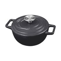 Caçarola de Ferro Fundido Esmaltado Oxford Aroma Cinza 22cm Para Fogão Indução