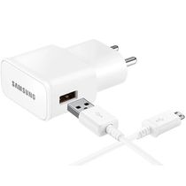 Carregador Samsung Galaxy J1 J2 J3 J5 J7 Prime J7 Pro com Cabo V8 Branco