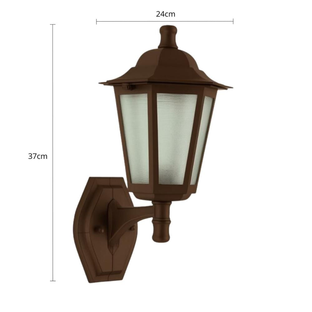 12 Arandelas Clássica Colonial Luminárias de Parede Marrom Lente Fosca