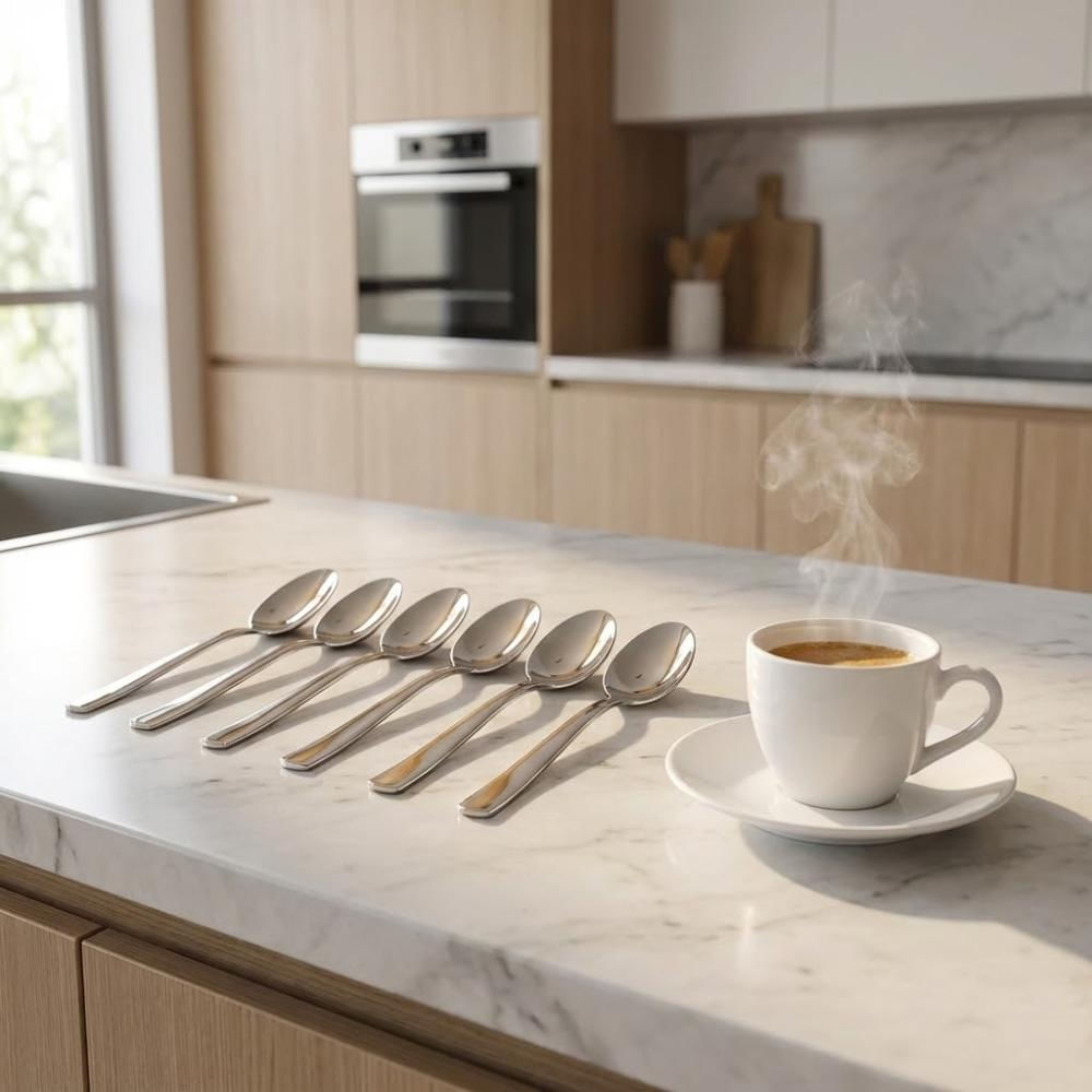 Conjunto com 6 Colheres para Café Zwilling Dinner em Aço Inoxidável para Servir com Elegância