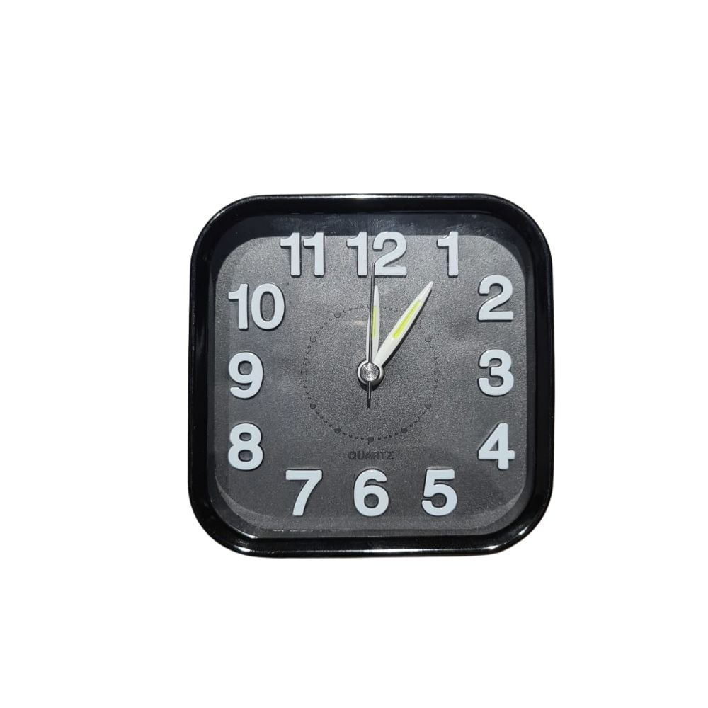 Relógio de Mesa Quadrado Despertador Alarme Analógico Minimalista Decorativo Cabeceira Cama Criado Mudo Carro A pilha