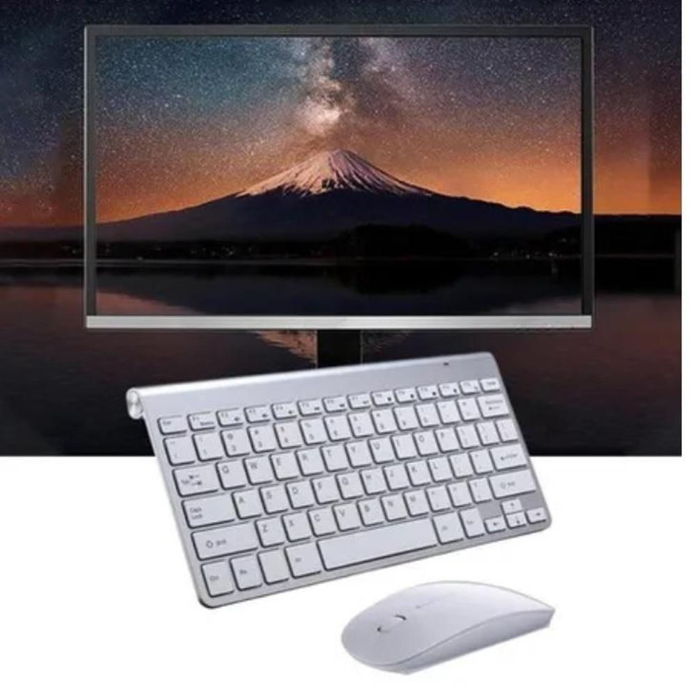Mini Teclado Controle Sem Fio Led Para Tv Box Smart Tv Pc Cor do mouse Preto Cor do teclado Preto
