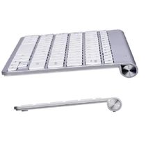 Kit Teclado Slim Com Mouse Sem Fio 2.4g Ultra Fino Para Pc Notebook Prata
