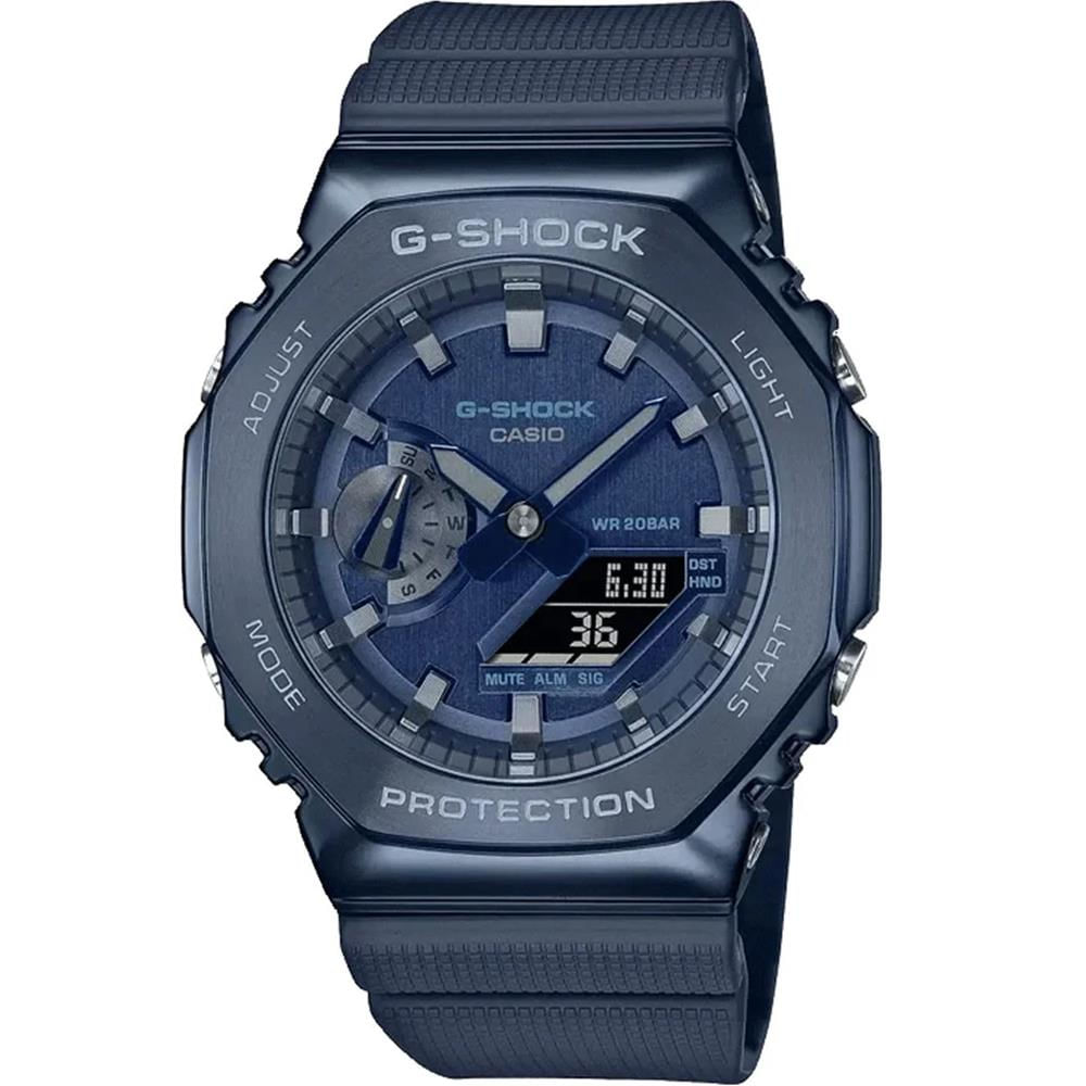 Relógio Casio Masculino Ref: Gm-2100n-2adr G-Shock Anadigi Aço Azul