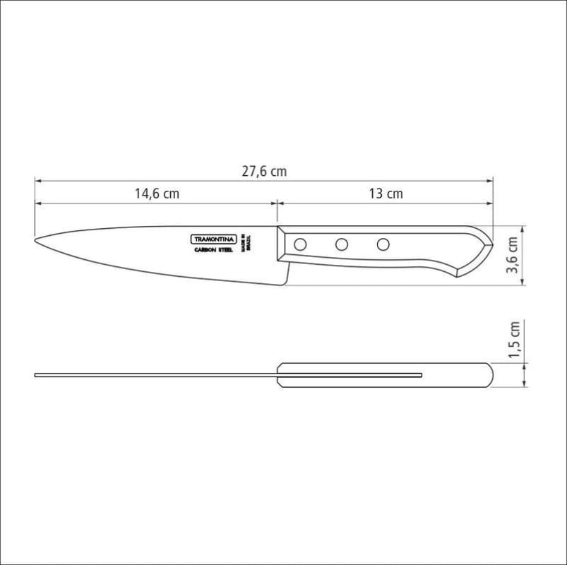 Faca Peixeira/Cozinha Aço Carbono 6" Tramontina