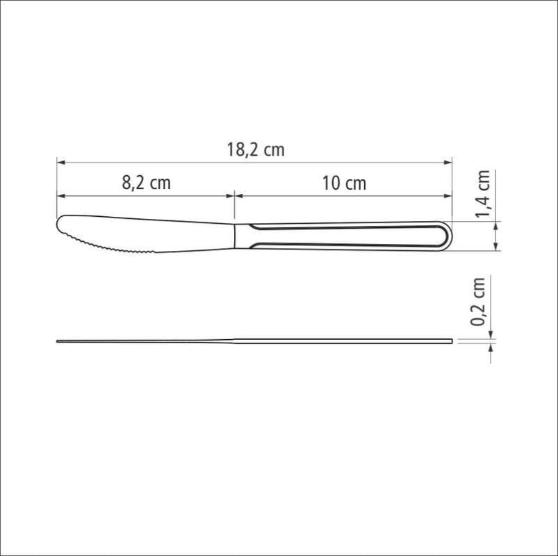 Faca para Sobremesa 3" Tramontina Búzios em Aço Inox