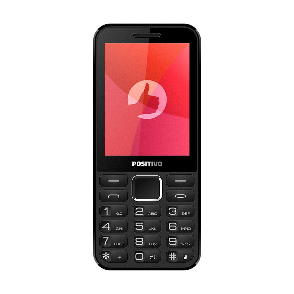 Celular Positivo 24MB Dual Chip Com Câmera E Bluetooth Preto