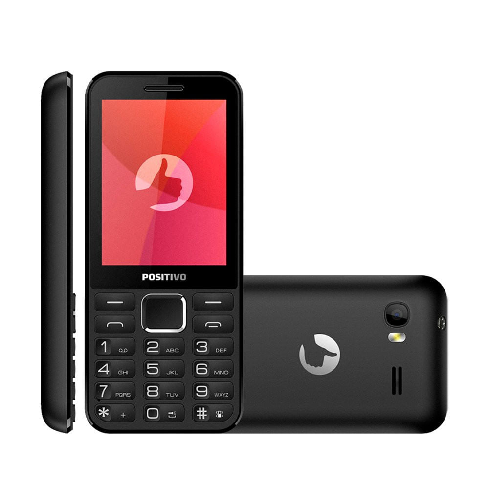 Celular Positivo 24MB Dual Chip Com Câmera E Bluetooth Preto