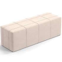 Puff Decorativo Living Sala de Estar 140 cm Roma W01 Suede Bege - Lyam