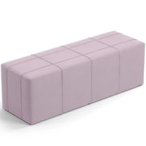 Puff Decorativo Living Sala de Estar 160 cm Roma W01 Suede Rosê - Lyam