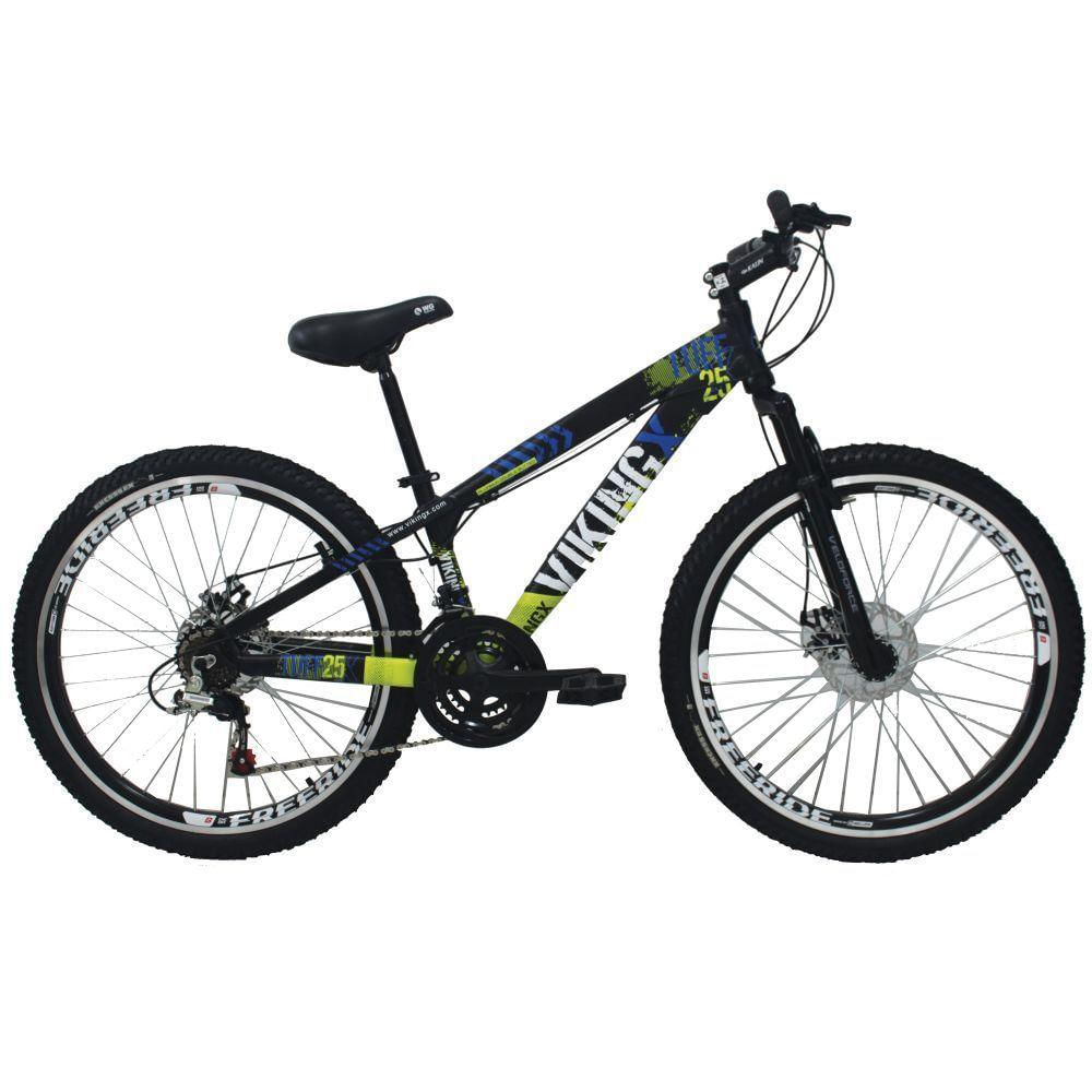 Bicicleta TUFF25 Freeride Aro 26 Preto/Amarelo VikingX