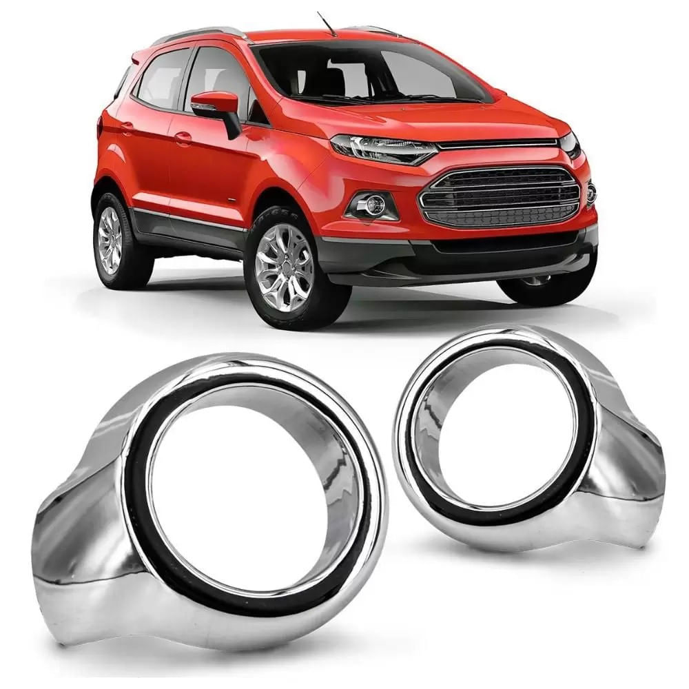 Aplique Cromado Moldura do Farol Auxiliar de Milha Ford Ecosport 2013 à 2016 Par